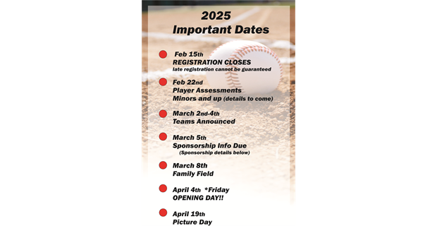 2025 important dates