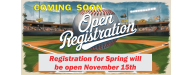 Spring Registration November 15th thru February 15th 